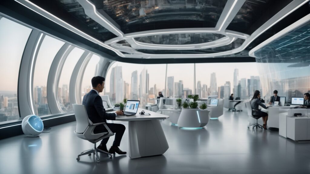 futuristic business setting