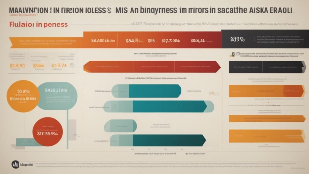 Infographic showing the comparison of tuition costs and potential salaries in MIS careers, with education expense and earning icons.