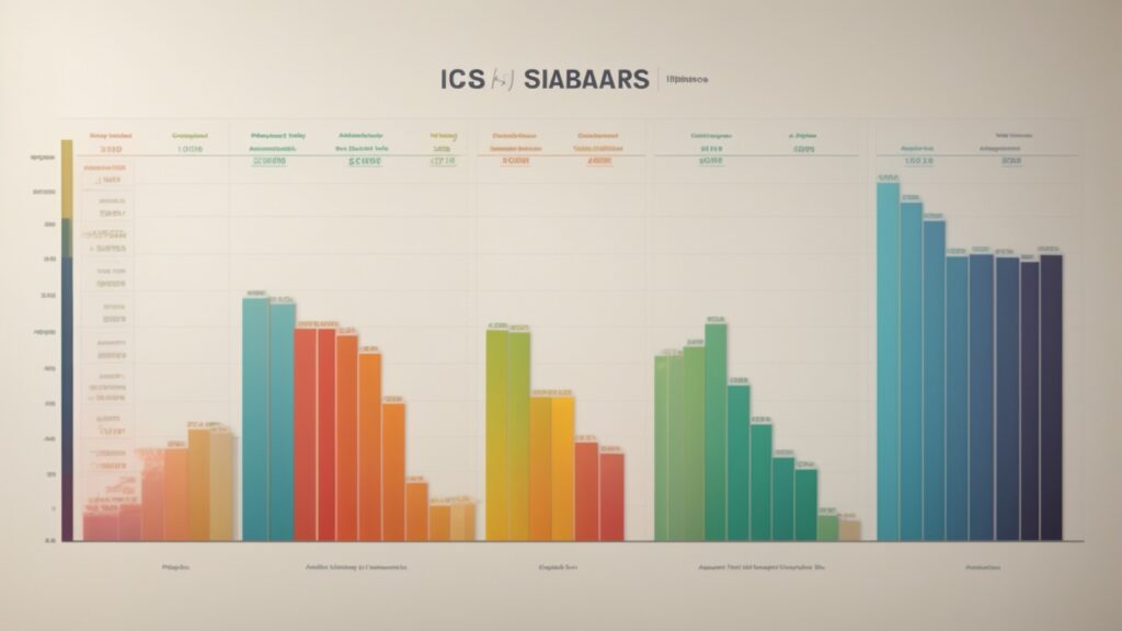 Bar chart infographic showing average salary ranges for different CIS roles like Software Developer and Systems Analyst.