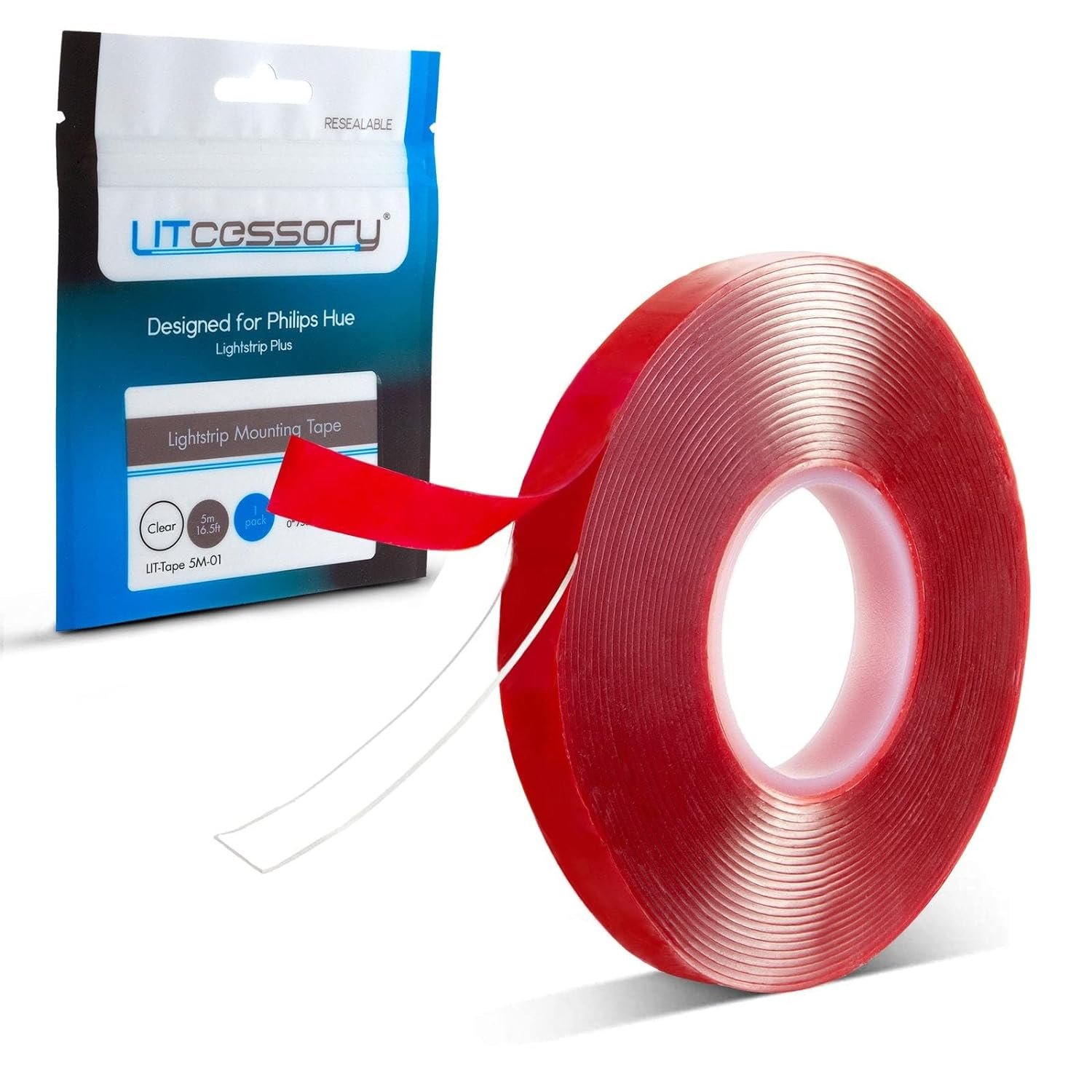 Litcessory Lightstrip Mounting Tape (16ft) for Philips Hue